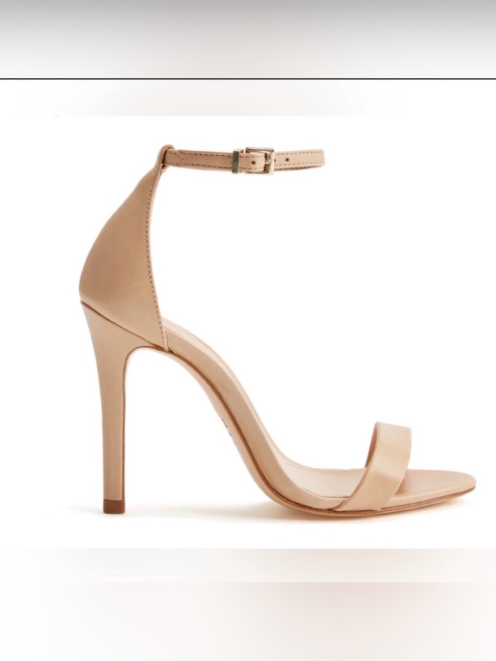 Schutz Cadey Lee High Heel Sandal Lightwood Leather Strappy Size 9.5 Nude NWOB